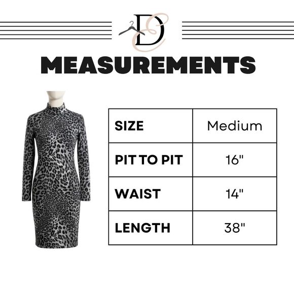 CACHÉ M Y2K Early 2000s Turtleneck Leopard Knit Sweater Dress - Picture 8 of 11